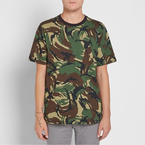 Rag & Bone All Over Print Camouflage Short Sleeve Shirt Mens Size L - Picture 1 of 9